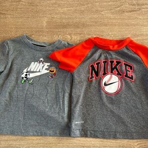 2 toddle boy Nike tshirts - one is size 2T and the other is 24 months